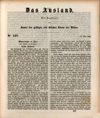 Das Ausland Sonntag 17. Mai 1846