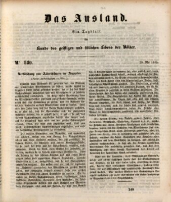 Das Ausland Mittwoch 20. Mai 1846