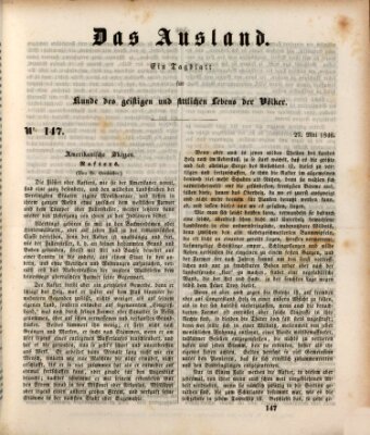 Das Ausland Mittwoch 27. Mai 1846