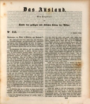 Das Ausland Dienstag 2. Juni 1846