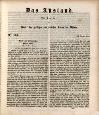 Das Ausland Freitag 12. Juni 1846