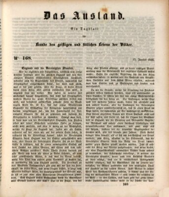 Das Ausland Mittwoch 17. Juni 1846