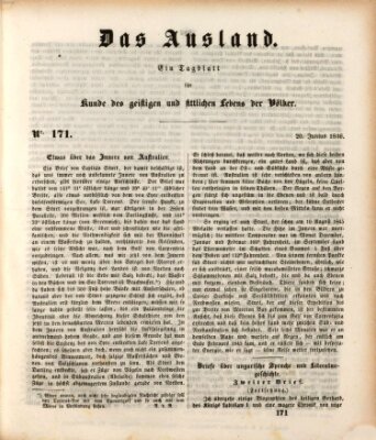 Das Ausland Samstag 20. Juni 1846