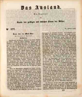 Das Ausland Freitag 26. Juni 1846