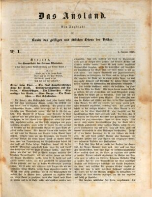 Das Ausland Freitag 1. Januar 1847