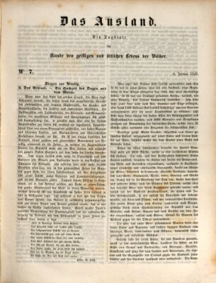 Das Ausland Freitag 8. Januar 1847