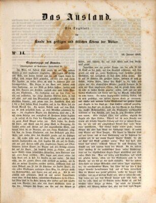 Das Ausland Samstag 16. Januar 1847