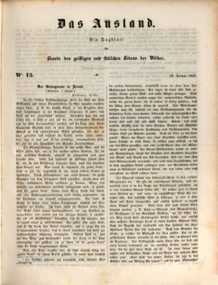 Das Ausland Montag 18. Januar 1847