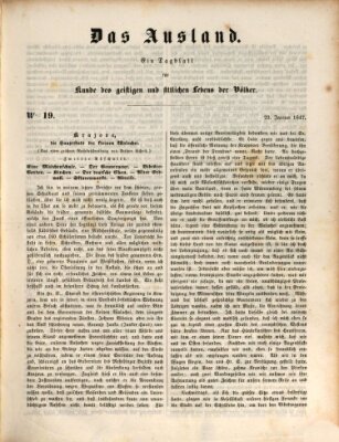 Das Ausland Freitag 22. Januar 1847