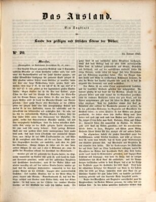 Das Ausland Samstag 23. Januar 1847