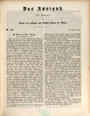 Das Ausland Freitag 29. Januar 1847