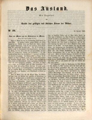 Das Ausland Samstag 30. Januar 1847