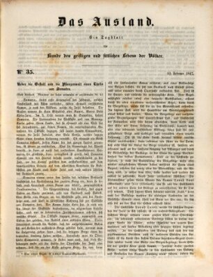 Das Ausland Mittwoch 10. Februar 1847