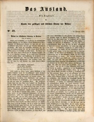 Das Ausland Freitag 12. Februar 1847