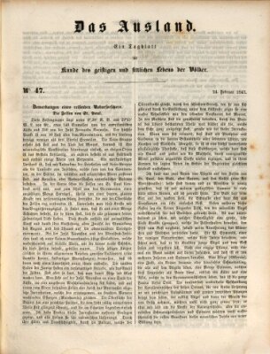 Das Ausland Mittwoch 24. Februar 1847