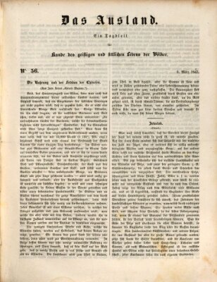 Das Ausland Samstag 6. März 1847