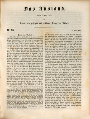 Das Ausland Dienstag 9. März 1847