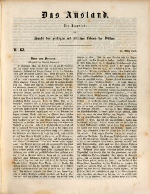 Das Ausland Montag 15. März 1847