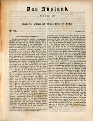 Das Ausland Freitag 26. März 1847