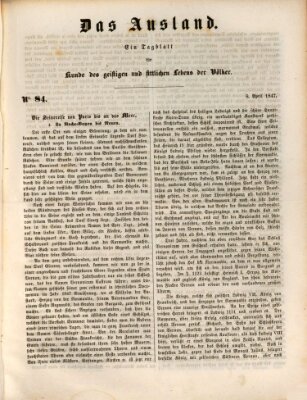 Das Ausland Donnerstag 8. April 1847