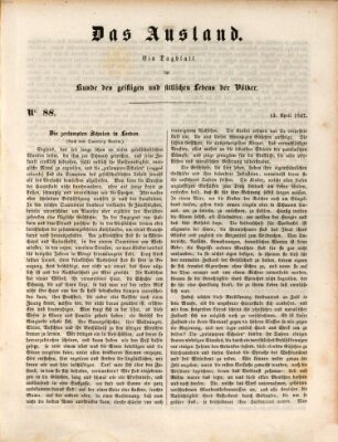 Das Ausland Dienstag 13. April 1847