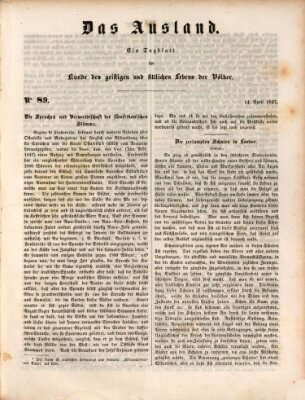 Das Ausland Mittwoch 14. April 1847