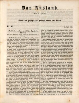 Das Ausland Mittwoch 21. April 1847