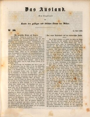 Das Ausland Samstag 24. April 1847