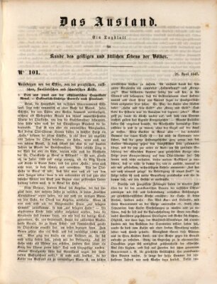 Das Ausland Mittwoch 28. April 1847