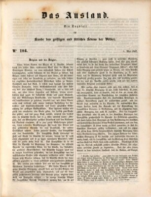 Das Ausland Samstag 1. Mai 1847