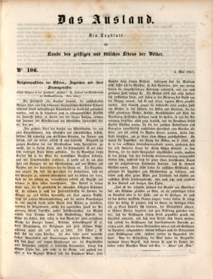 Das Ausland Dienstag 4. Mai 1847