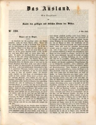 Das Ausland Samstag 8. Mai 1847