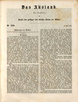 Das Ausland Dienstag 18. Mai 1847