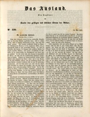 Das Ausland Donnerstag 20. Mai 1847