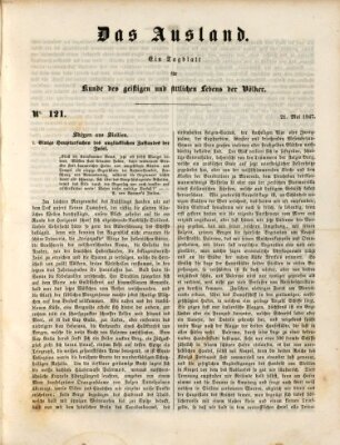 Das Ausland Freitag 21. Mai 1847