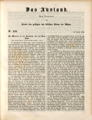 Das Ausland Montag 14. Juni 1847