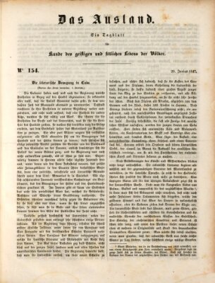 Das Ausland Dienstag 29. Juni 1847