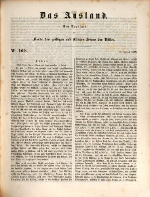 Das Ausland Freitag 16. Juli 1847