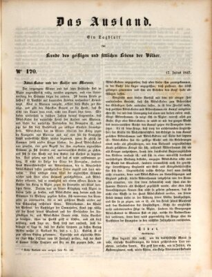 Das Ausland Samstag 17. Juli 1847