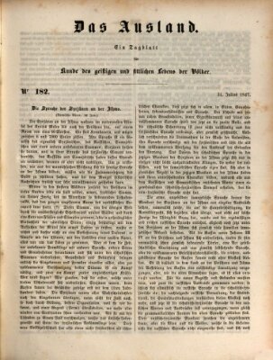 Das Ausland Samstag 31. Juli 1847