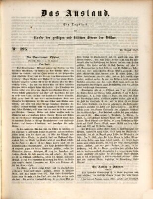 Das Ausland Montag 16. August 1847