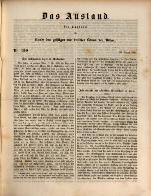 Das Ausland Freitag 20. August 1847