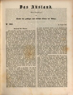 Das Ausland Montag 23. August 1847