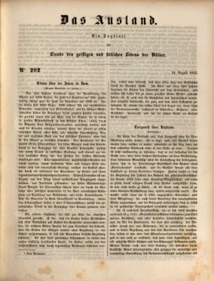 Das Ausland Dienstag 24. August 1847