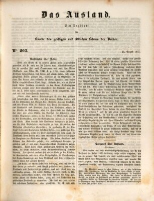 Das Ausland Mittwoch 25. August 1847