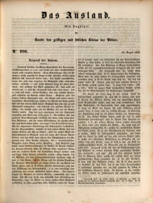 Das Ausland Samstag 28. August 1847