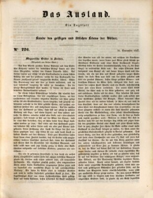 Das Ausland Dienstag 21. September 1847