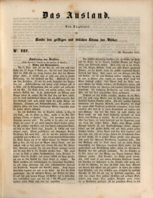 Das Ausland Mittwoch 22. September 1847