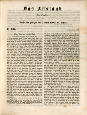 Das Ausland Dienstag 28. September 1847