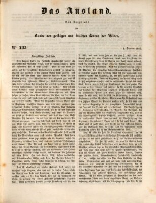 Das Ausland Freitag 1. Oktober 1847